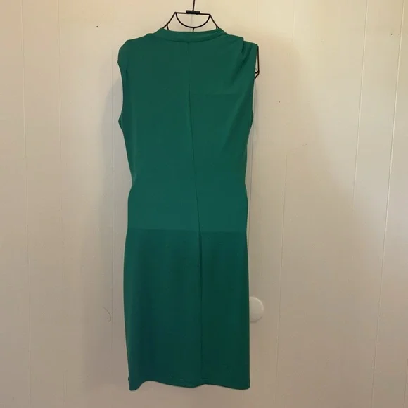 En Focus Sheath Sleeveless Midi Dress Emerald Green Size 10 - Picture 2 of 7